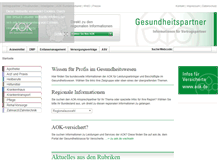 Tablet Screenshot of aok-gesundheitspartner.de